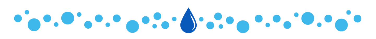 Decorative water-themed section divider featuring a water droplet and bubbles.
